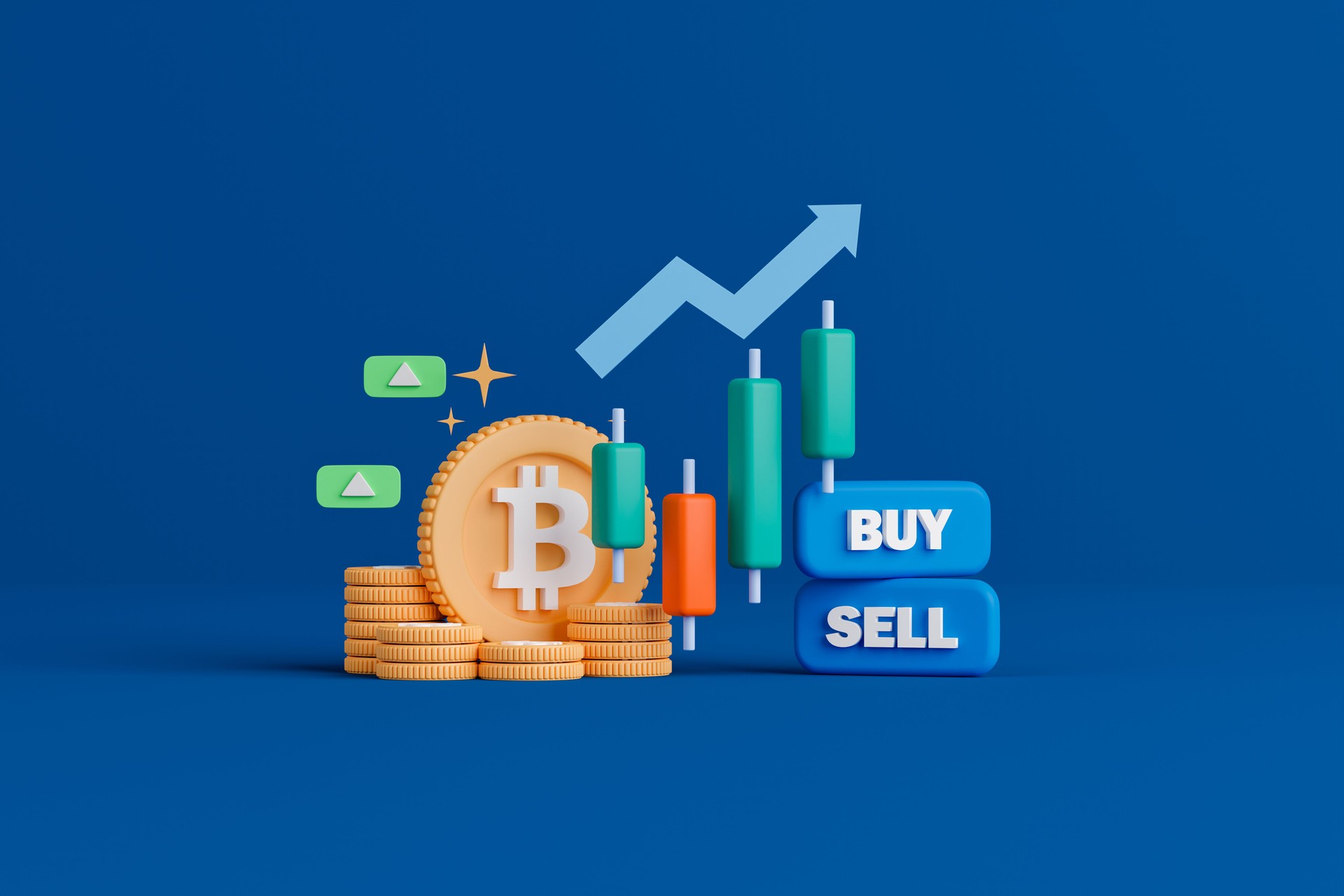 3d render concept cryptocurrency illustration.